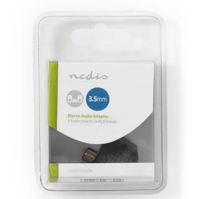 Αντάπτορας ήχου NEDIS CAGB22940BK 3.5mm αρσ. - 2x RCA θηλ. σε συσκευασία blister