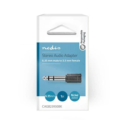 Αντάπτορας NEDIS CAGB23930BK 6,35mm Stereo αρσ. - 3,5mm Stereo θηλ. σε συσκευασία blister Αντάπτορας NEDIS CAGB23930BK 6,35mm Stereo αρσ. - 3,5mm Stereo θηλ. σε συσκευασία blister