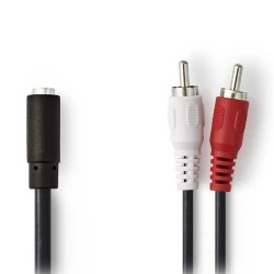Καλώδιο NEDIS CAGB22255BK02 2x RCA αρσ. σε 1x 3,5mm θηλ. 0,2 m σε συσκευασία blister