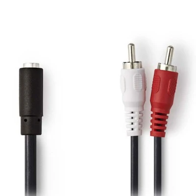 Καλώδιο NEDIS CAGB22255BK02 2x RCA αρσ. σε 1x 3,5mm θηλ. 0,2 m σε συσκευασία blister