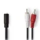 Καλώδιο NEDIS CAGB22255BK02 2x RCA αρσ. σε 1x 3,5mm θηλ. 0,2 m σε συσκευασία blister