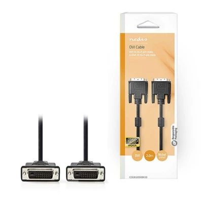 Καλώδιο NEDIS CCGB32000BK20 DVI-D Dual αρσενικό σε DVI-D Dual αρσενικό μήκους 2m