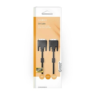 Καλώδιο NEDIS CCGB32000BK20 DVI-D Dual αρσενικό σε DVI-D Dual αρσενικό μήκους 2m