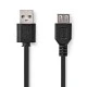 Καλώδιο - προέκταση NEDIS CCGB60010BK30 USB 2.0 A αρσενικό σε Α θηλυκό μήκους 3.00m