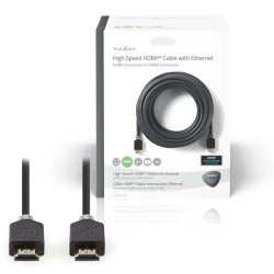 Καλώδιο HDMI High Speed με Ethernet αρσενικό-αρσενικό 20m NEDIS CVBW34000AT200 σε ανθρακί χρώμα