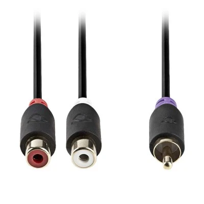 Καλώδιο ήχου NEDIS CABW24010AT02 από RCA αρσενικό 2 x RCA θηλυκό 0.20m
