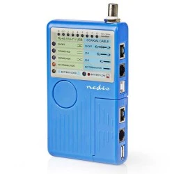 Πολυλειτουργικό tester καλωδίων δικτύου NEDIS NWCTM100BU με εργονομικό σχεδιασμό και λαβή
