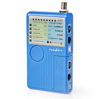 Πολυλειτουργικό tester καλωδίων δικτύου NEDIS NWCTM100BU με εργονομικό σχεδιασμό και λαβή