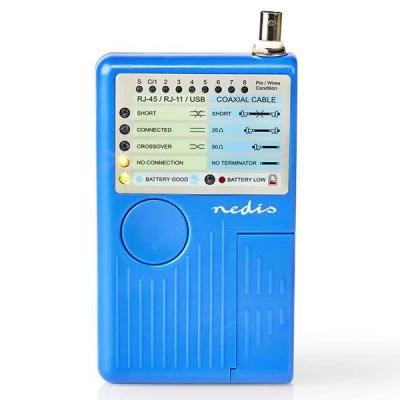 Πολυλειτουργικό tester καλωδίων δικτύου NEDIS NWCTM100BU με εργονομικό σχεδιασμό και λαβή