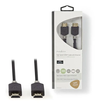 Καλώδιο NEDIS CVBW34000AT20 HDMI High Speed με Ethernet από αρσενικό - αρσενικό 2.00m Καλώδιο NEDIS CVBW34000AT20 HDMI High Speed με Ethernet από αρσενικό - αρσενικό 2.00m