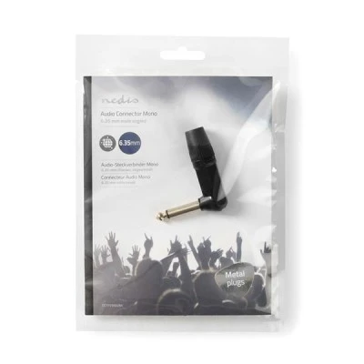 Βύσμα NEDIS COTP23902BK 6.35mm mono γωνία ιδανικό για ενισχυτές μουσικά όργανα και μικρόφωνα