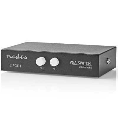VGA switch 2 Η/Υ σε 1 οθόνη NEDIS CSWI5902BK 500MHz WQXGA λεπτής σχεδίασης