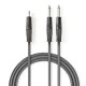 Kαλώδιο ήχου NEDIS COTH23200GY15 2x6.35 mm αρσενικό σε 3.5mm αρσενικό 1.50m