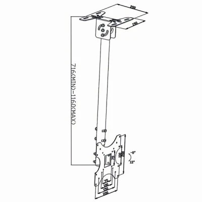 Universal βάση οροφής NEDIS TVCM1330BK για τηλεοράσεις 26 - 42