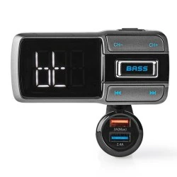 Bluetooth αναμεταδότης FM hands free φορτιστής 3σε1 με μεγάλη οθόνη LED 2   & ενσωματωμένο μικρόφωνο