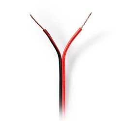 Καλώδιο ηχείων NEDIS CAGW0500BK1000 2x 0,50 mm² μαύρο/κόκκινο σε κουλούρα 100 μέτρων