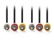 Καλώδιο NEDIS CVGB24300BK15 A/V 3x RCA αρσενικό σε 3x RCA αρσενικό μήκους 1.5m