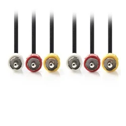 Καλώδιο NEDIS CVGB24300BK15 A/V 3x RCA αρσενικό σε 3x RCA αρσενικό μήκους 1.5m