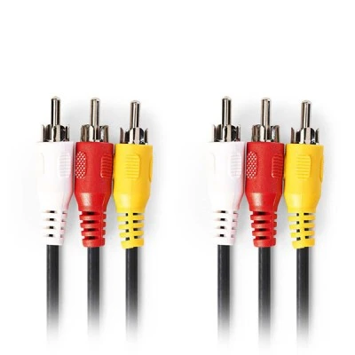 Καλώδιο NEDIS CVGB24300BK15 A/V 3x RCA αρσενικό σε 3x RCA αρσενικό μήκους 1.5m