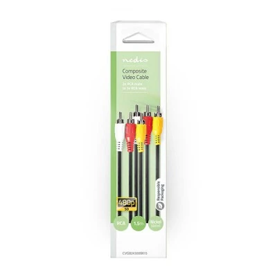 Καλώδιο NEDIS CVGB24300BK15 A/V 3x RCA αρσενικό σε 3x RCA αρσενικό μήκους 1.5m
