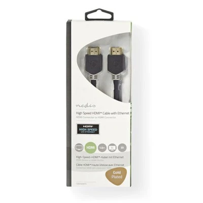 Καλώδιο NEDIS CVBW34000AT10 HDMI High Speed με Ethernet αρσενικό σε αρσενικό μήκους 1.0m