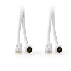 Συνδυασμός καλωδίων NEDIS CSGP4500WT30 IEC αρσ. - RJ45 CAT6 & IEC θηλ. - RJ45 CAT6 3.0m