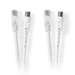 Συνδυασμός καλωδίων NEDIS CSGP4500WT30 IEC αρσ. - RJ45 CAT6 & IEC θηλ. - RJ45 CAT6 3.0m