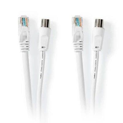 Συνδυασμός καλωδίων NEDIS CSGP4500WT30 IEC αρσ. - RJ45 CAT6 & IEC θηλ. - RJ45 CAT6 3.0m