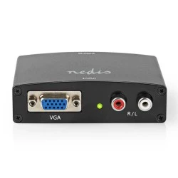 Μετατροπέας VGA + 2 RCA σε HDMI με 1.65Gbps ταχύτητα μεταφοράς δεδομένων σε ανθρακί χρώμα