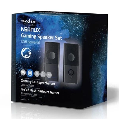 Στερεοφωνικά gaming ηχεία NEDIS GSPR10020BK 2.0 6W με ρυθμιζόμενη ένταση ήχου Στερεοφωνικά gaming ηχεία NEDIS GSPR10020BK 2.0 6W με ρυθμιζόμενη ένταση ήχου