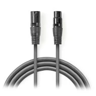 Kαλώδιο ήχου 3pin XLR αρσενικό σε 3pin XLR θηλυκό μήκους 10m σε γκρι χρώμα