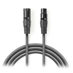 Kαλώδιο ήχου 3pin XLR αρσενικό σε 3pin XLR θηλυκό μήκους 10m σε γκρι χρώμα