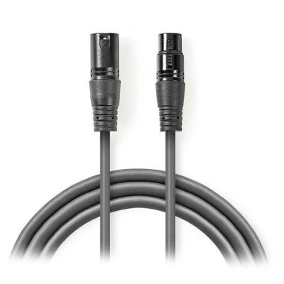 Kαλώδιο ήχου 3pin XLR αρσενικό σε 3pin XLR θηλυκό μήκους 10m σε γκρι χρώμα