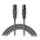 Kαλώδιο ήχου 3pin XLR αρσενικό σε 3pin XLR θηλυκό μήκους 10m σε γκρι χρώμα