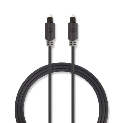 Καλώδιο οπτικής ίνας NEDIS CABW25000AT20 TosLink αρσενικό - αρσενικό 2m σε ανθρακί χρώμα