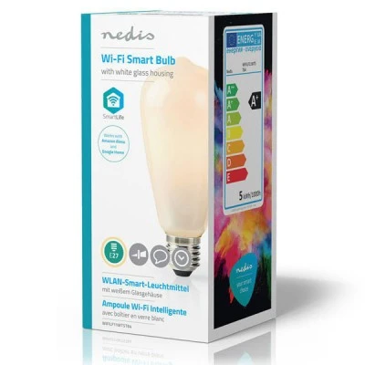 Wi-Fi έξυπνη λάμπα LED E27 ST64 5W 2700k θερμό λευκό φως 500lm για ρύθμιση μέσω smartphone Wi-Fi έξυπνη λάμπα LED E27 ST64 5W 2700k θερμό λευκό φως 500lm για ρύθμιση μέσω smartphone
