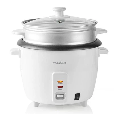 Βραστήρας ρυζιού NEDIS KARC06WT 0,6L 300W σε λευκό χρώμα με αντικολλητικό εσωτερικό δοχείο Βραστήρας ρυζιού NEDIS KARC06WT 0,6L 300W σε λευκό χρώμα με αντικολλητικό εσωτερικό δοχείο