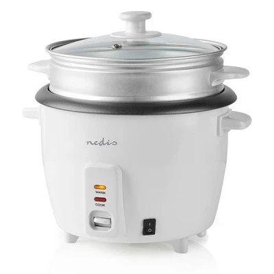 Βραστήρας ρυζιού NEDIS KARC06WT 0,6L 300W σε λευκό χρώμα με αντικολλητικό εσωτερικό δοχείο Βραστήρας ρυζιού NEDIS KARC06WT 0,6L 300W σε λευκό χρώμα με αντικολλητικό εσωτερικό δοχείο