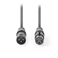 Kαλώδιο ήχου 3pin XLR αρσενικό σε 3pin XLR θηλυκό μήκους 10m σε γκρι χρώμα