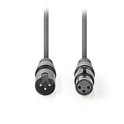 Kαλώδιο ήχου 3pin XLR αρσενικό σε 3pin XLR θηλυκό μήκους 10m σε γκρι χρώμα
