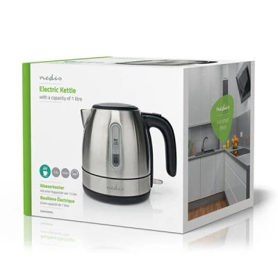 Ανοξείδωτος βραστήρας 1.0L NEDIS KAWK300EAL 2150W 230V 50/60Hz 1.0L με αφαιρούμενο φίλτρο