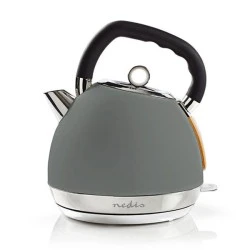 Βραστήρας NEDIS KAWK520EGY 1.8L 2200W σε γκρι soft-touch χρώμα με αποσπώμενο καπάκι