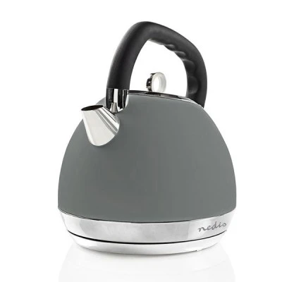 Βραστήρας NEDIS KAWK520EGY 1.8L 2200W σε γκρι soft-touch χρώμα με αποσπώμενο καπάκι