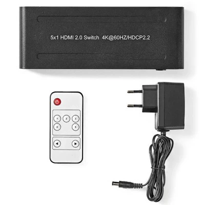 HDMI Switch 5 θυρών NEDIS VSWI3475AT με υποστήριξη 4K2K @ 60FPS / HDCP2.2 και 3D