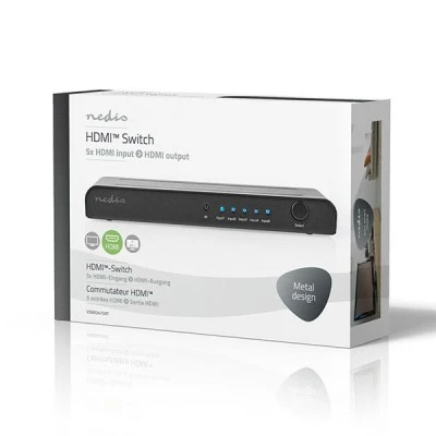HDMI Switch 5 θυρών NEDIS VSWI3475AT με υποστήριξη 4K2K @ 60FPS / HDCP2.2 και 3D