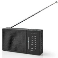 Μini φορητό ραδιόφωνο FM / AM NEDIS RDFM1200BK σε μαύρο χρώμα με υποδοχή ακουστικών jack 3,5mm