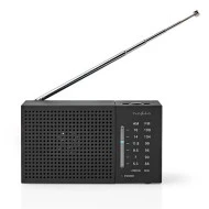 Μini φορητό ραδιόφωνο FM / AM NEDIS RDFM1200BK σε μαύρο χρώμα με υποδοχή ακουστικών jack 3,5mm