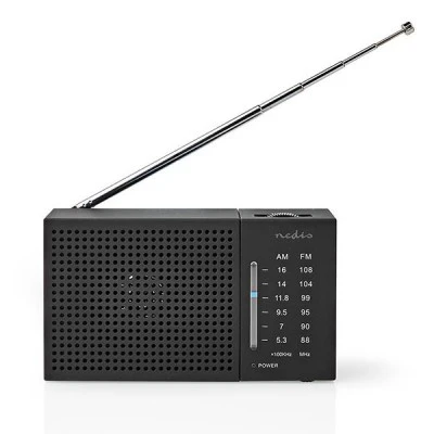Μini φορητό ραδιόφωνο FM / AM NEDIS RDFM1200BK σε μαύρο χρώμα με υποδοχή ακουστικών jack 3,5mm Μini φορητό ραδιόφωνο FM / AM NEDIS RDFM1200BK σε μαύρο χρώμα με υποδοχή ακουστικών jack 3,5mm