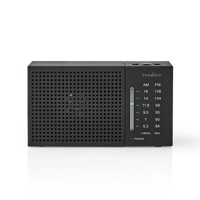 Μini φορητό ραδιόφωνο FM / AM NEDIS RDFM1200BK σε μαύρο χρώμα με υποδοχή ακουστικών jack 3,5mm Μini φορητό ραδιόφωνο FM / AM NEDIS RDFM1200BK σε μαύρο χρώμα με υποδοχή ακουστικών jack 3,5mm