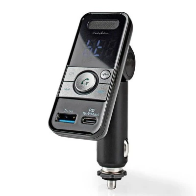 Αναμεταδότης FM NEDIS CATR130BK hands free και φορτιστής 3 σε 1 Bluetooth με οθόνη LED 0.8